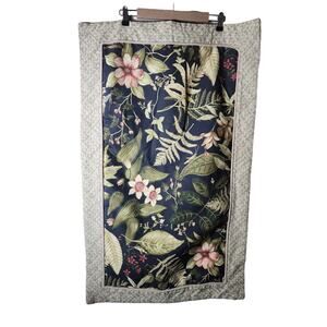 THOMASVILLE Vintage Tahitian Green Brown Tropical Floral KING Pillo Shams-Set/ 2